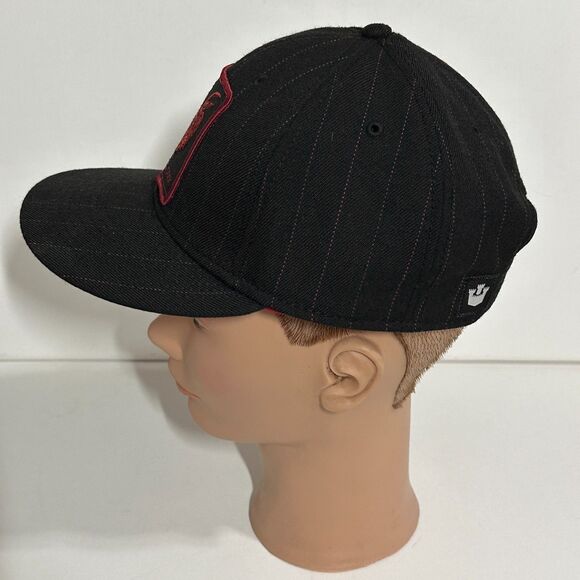 Goorin Bros Hat Red Rooster Black Pinstriped Wool The Farm Snapback Cap - Picture 3 of 11